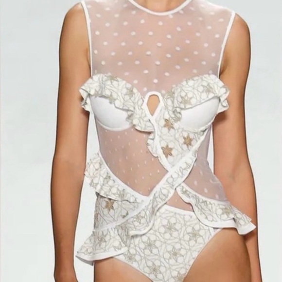 Zimmermann Tarot Contour Florence ruffled Swimsuit - Picture 1 of 11